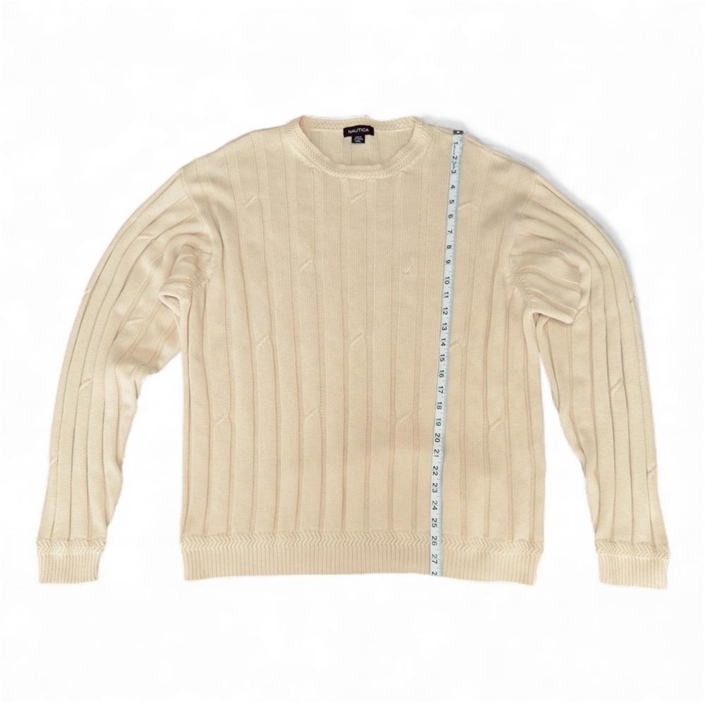Nautica Pullover Cable Knit Sweater Men's Sz XXL 100% Cotton Fisherman Coastal